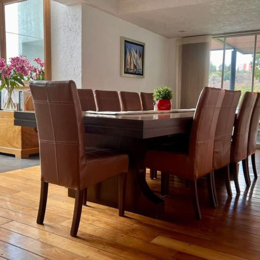 Mesa de Comedor de Caoba para 12 -14 Personas con Extensiones