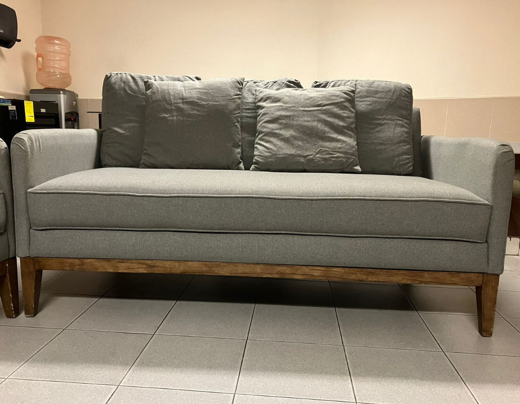 Sofá de 2 Plazas / Loveseat de Tela Gris - GAIA