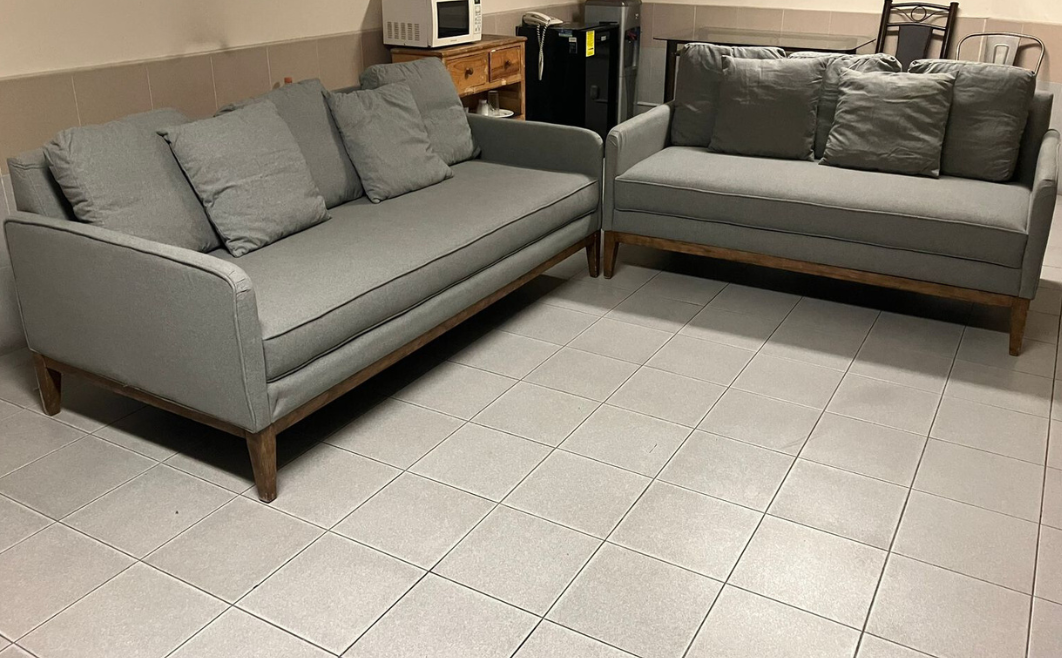 Sofá de 2 Plazas / Loveseat de Tela Gris - GAIA