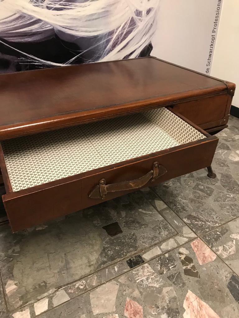 Mesa de Centro Rectangular Estilo Vintage de Madera con Patas de Herrería